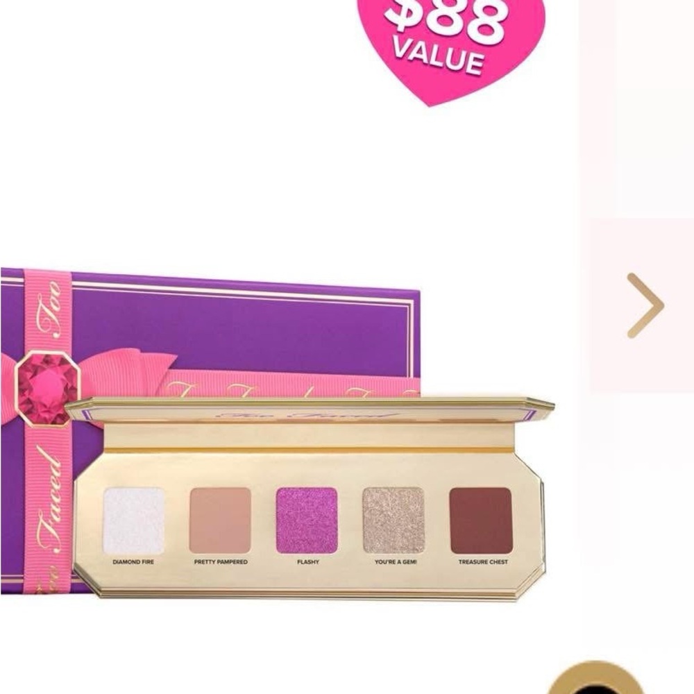 Too Faced Eyeshadow Palette - White, Purple, Pink, Gold, Brown